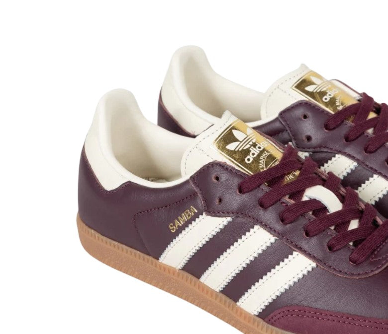 Adidas Samba OG Maroon Gold Metallic